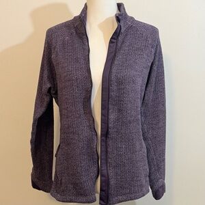 Columbia Purple Knit Herringbone Full Zip Jacket – Women’s XL